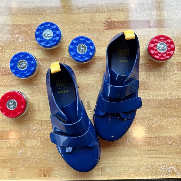 NIB Mini Melissa Mel Go Sneaker in Blue/Yellow - Picture 2 of 6